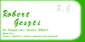 robert geszti business card
